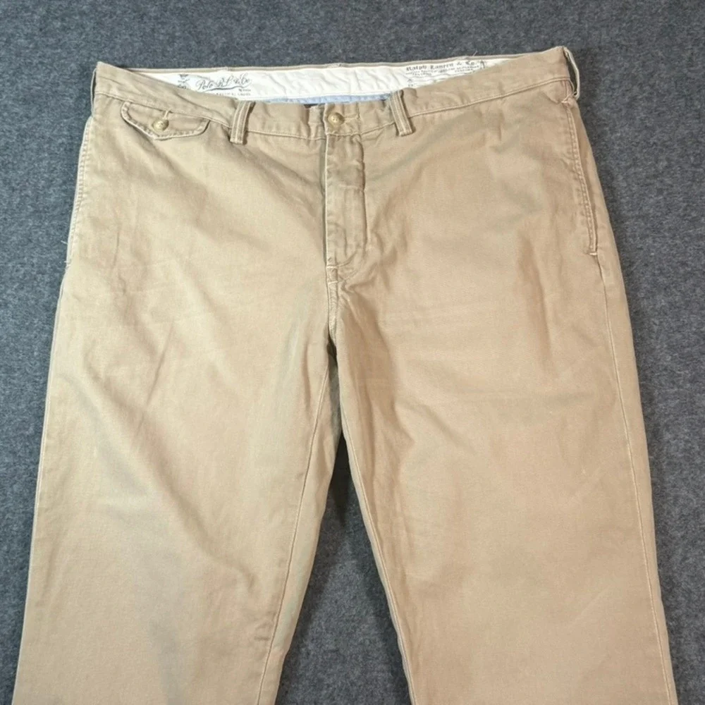 VTG Polo Ralph Lauren Men's Slim GI Fit Chino Pants Tan Size 38x30‎ Comfy Office